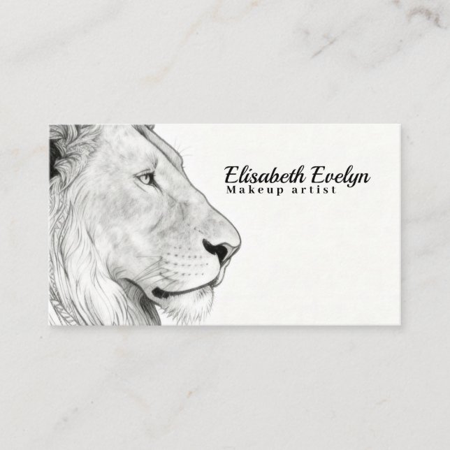 Carte De Visite Lion en traits gras – Conception artistique (Devant)