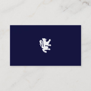 CARTE DE VISITE LION RÉGAL EN BLEU DE MINUIT