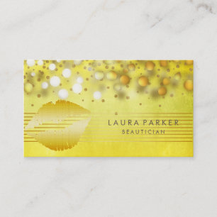 Carte De Visite Lips Gold Stripes maquillage Artiste Beauticier