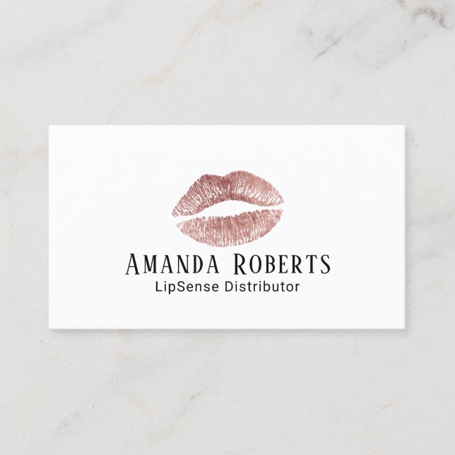 Carte De Visite Lipsense Distributeur Rose Gold Lips Élégant (Devant)