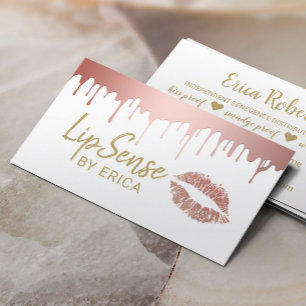 Carte De Visite Lipsense Distributor Rose Gold Drip Maquillage