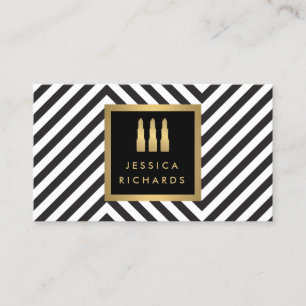Carte De Visite Lipstick Trio Logo Black/White Motif Beauté