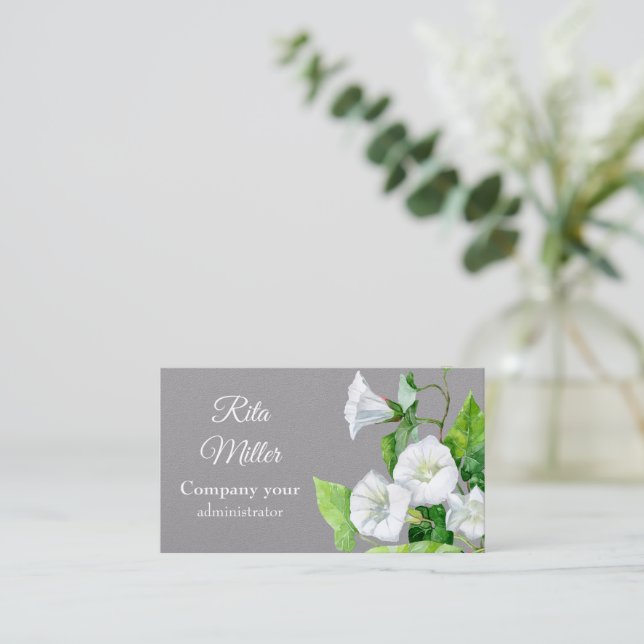 Carte De Visite Liseron fleur blanche (Debout devant)