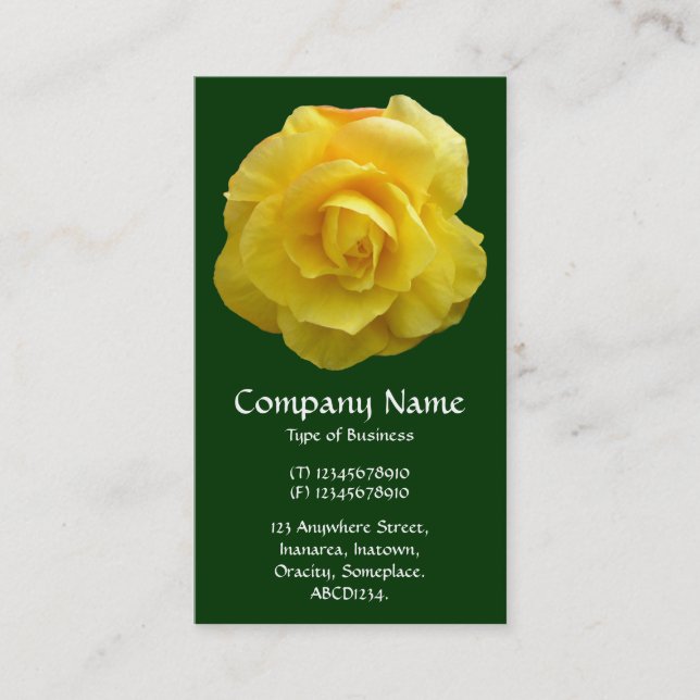 Carte De Visite Lisianthus jaune - Vert foncé (Devant)