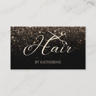 Carte De Visite Liste de cheveux Black Gold Parties scintillant Ca