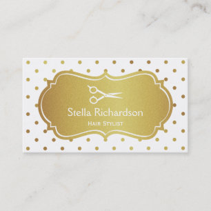 Carte De Visite Liste de cheveux - Chic White Parties scintillant