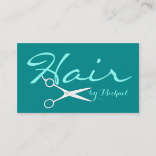 Carte De Visite Liste de cheveux Elégant Arrière - plan cyan fon