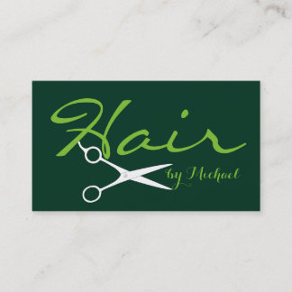 Carte De Visite Liste de cheveux Elégant Arrière - plan vert foncé