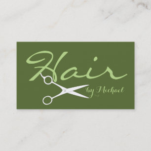 Carte De Visite Liste de cheveux Elégant Arrière - plan vert foncé
