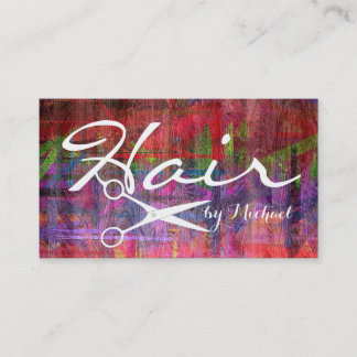 Carte De Visite Liste de cheveux Elégant moderne couleur rétro boi