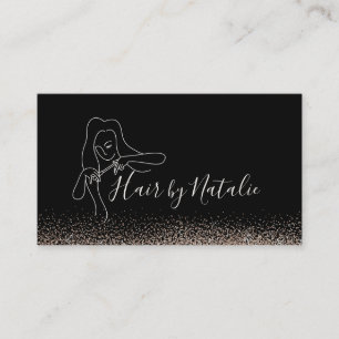 Carte De Visite Liste de cheveux Glam Gold Parties scintillant Bea