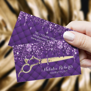 Carte De Visite Liste de cheveux Lux Purple Parties scintillant Dr