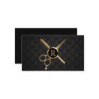 Liste de cheveux Monogramme moderne Noir & Or