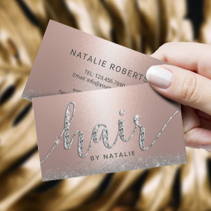 Carte De Visite Liste de cheveux Rose Gold Luxe Beauté Salon