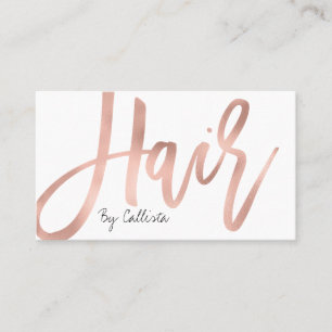 Carte De Visite Liste de cheveux Rose simple Or Typographie modern