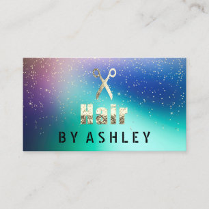 Carte De Visite Liste de cheveux Salon Marine Gold Confetti Rendez