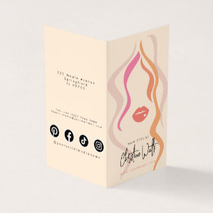 Carte De Visite Liste de Prix de Coiffeur Minimaliste Rose Clair Q