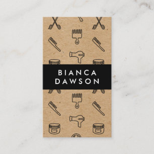 Carte De Visite Liste des cheveux Brown naturels Outils Motif