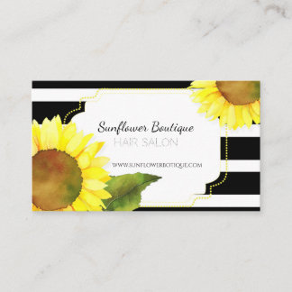 Carte De Visite Liste d'étoiles des tournesols rayés