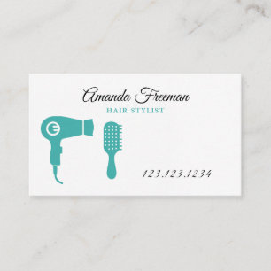 Carte De Visite Liste minimaliste Aqua et cheveux noirs