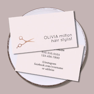 Carte De Visite Liste minimaliste des ciseaux Roses en or