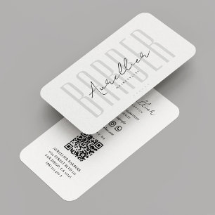 Carte De Visite Liste minimaliste moderne en barbre blanc