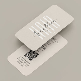 Carte De Visite Liste moderne de cheveux Beauté Salon Sable blanc 