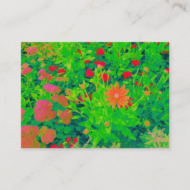 Carte De Visite Lit à fleurs psychédélique (Devant)