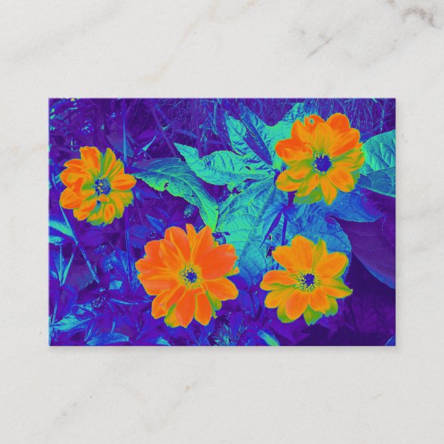 Carte De Visite Lit à fleurs psychédélique (Devant)
