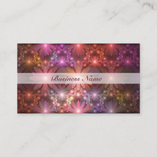 Carte De Visite Lit De Fleurs Coloré Brillant Art Fractal Abstrait