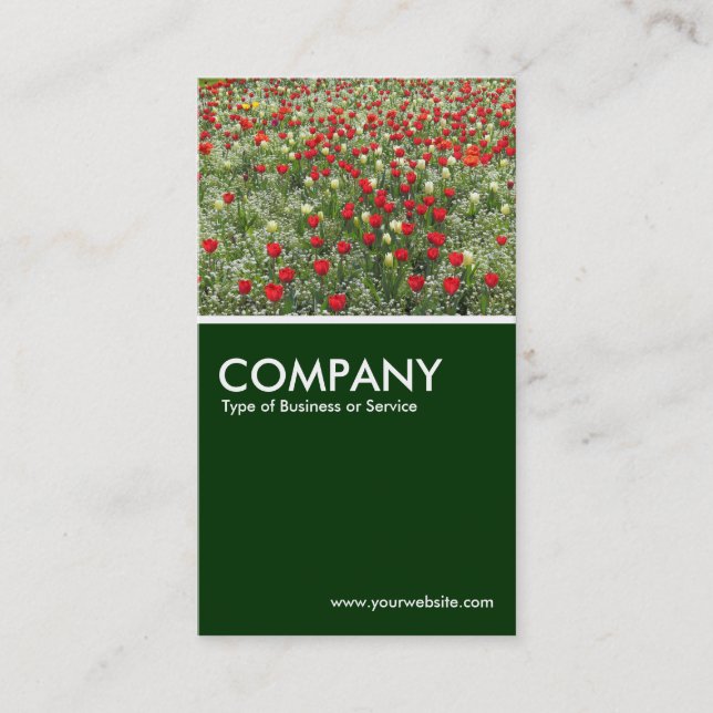 Carte De Visite Lit de tulipes - Vert foncé (Devant)