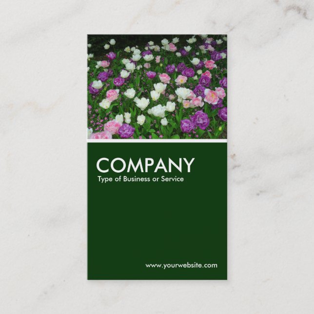 Carte De Visite Lit de tulipes - Vert foncé (Devant)