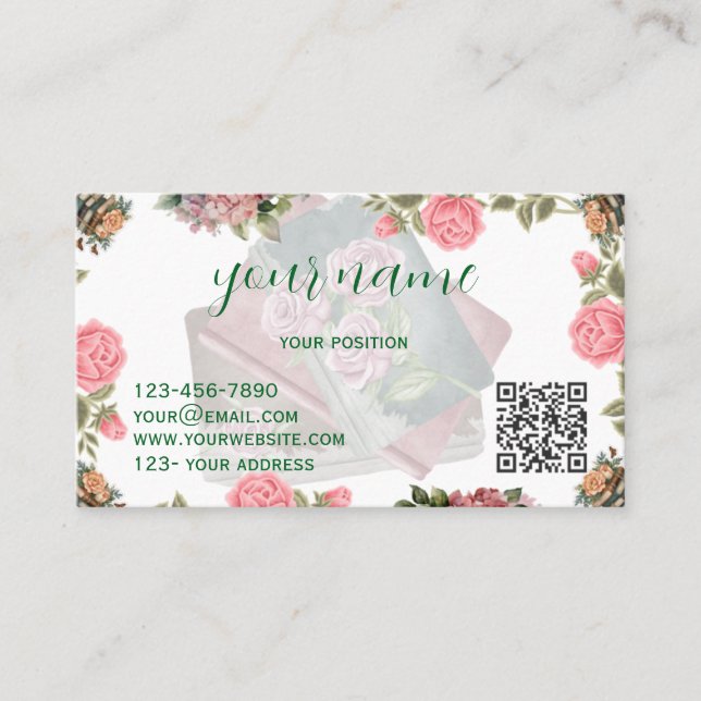 Carte De Visite Literary Folded Business Card Design (Devant)