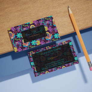 Carte De Visite Lits en verre floral coloré Texture Motif