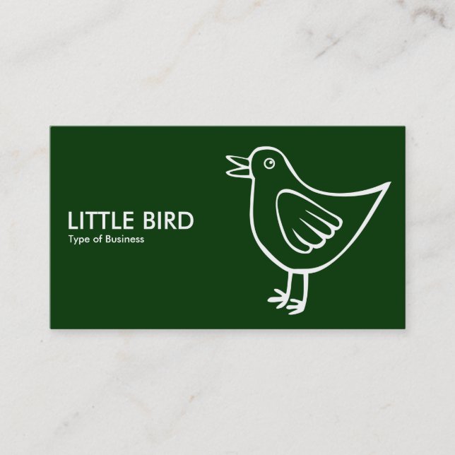 Carte De Visite Little Bird 05 - Vert foncé (Devant)