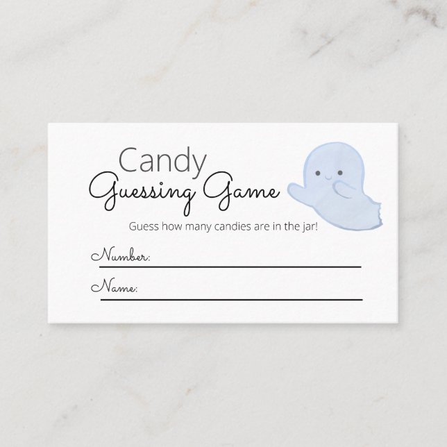 Carte De Visite Little Boo Baby shower Candy Guiness Jeu (Devant)