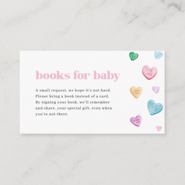 Carte De Visite Little Sweetheart Baby showers Livres pour Baby Ca (Devant)