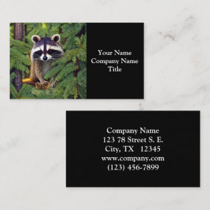 Carte De Visite Little Woodland Wilderness Raccoon