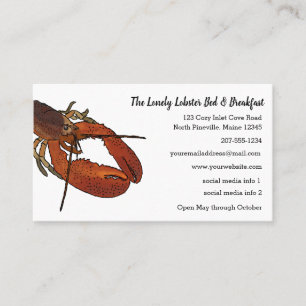 Carte De Visite Living Lobster Illustration Restaurant, Inn, Bouti