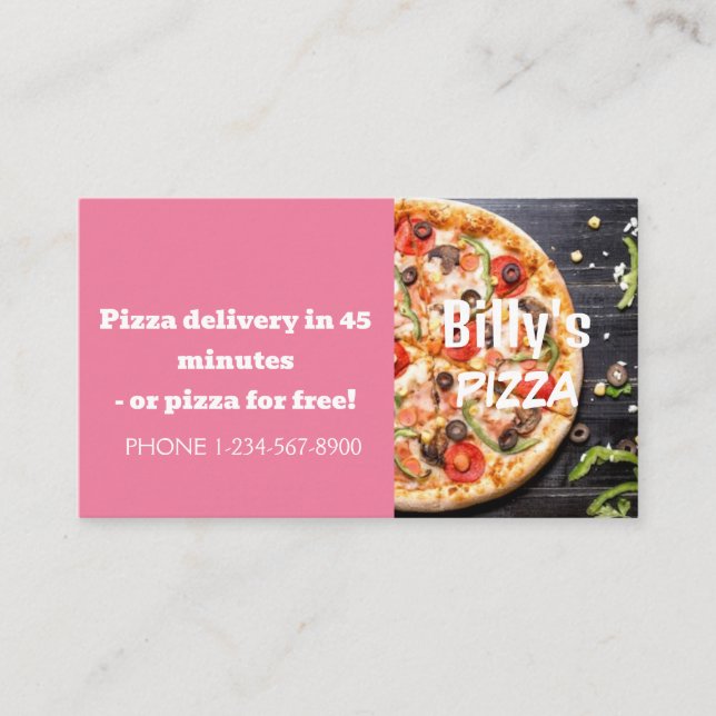 Carte De Visite Livraison de pizza Offre de remise (Devant)