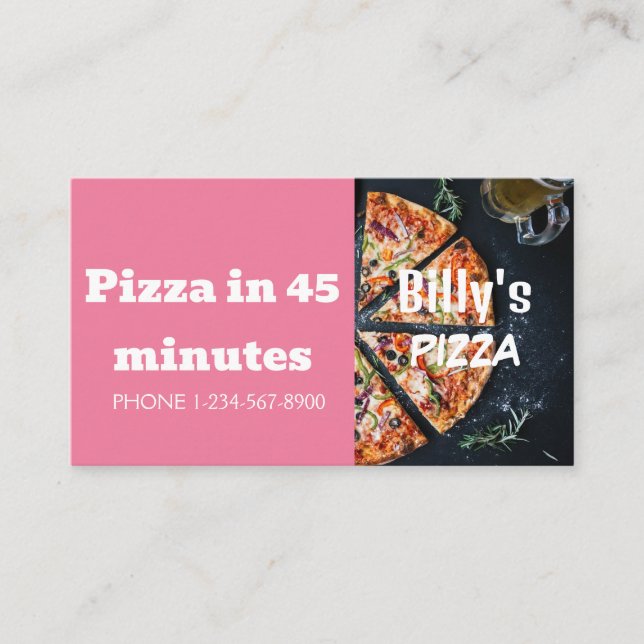 Carte De Visite Livraison de pizza Offre de remise (Devant)