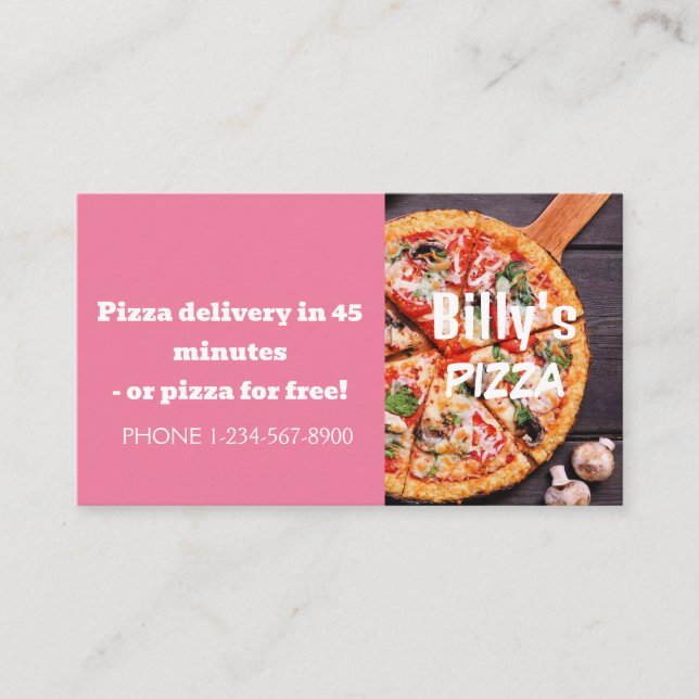 Carte De Visite Livraison de pizza Offre de remise (Devant)