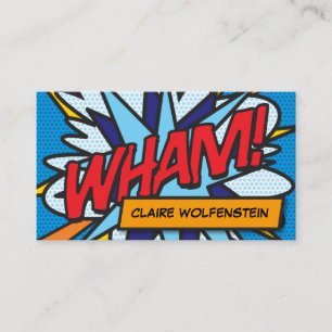 CARTE DE VISITE LIVRE DE BANDE DESSINÉE RÉTRO AMUSANT WHAM