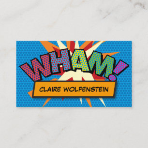 Carte De Visite Livre de bande dessinée rétro amusant WHAM