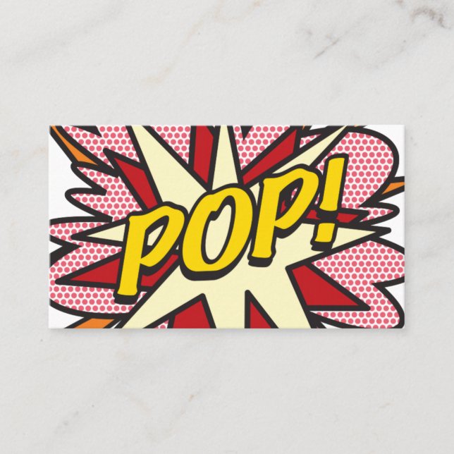 Carte De Visite Livre de bande dessinée rétro POP Fun (Devant)