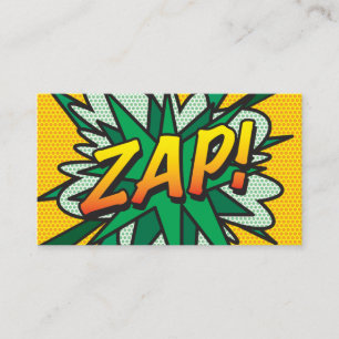 Carte De Visite Livre de bande dessinée rétro ZAP Fun
