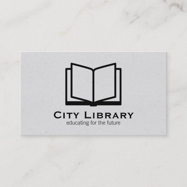 Carte De Visite Livre ouvert (texture grise) (Devant)