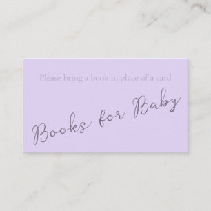 Carte De Visite Livre simple Monogram Pale Lavender pour le Baby s