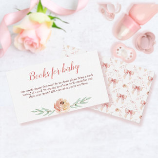 Carte De Visite Livres Coquette Bow et Florals pour Baby Card