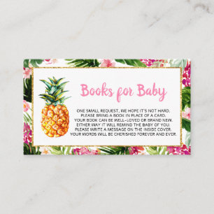 Carte De Visite Livres de Baby shower à ananas vertes pour bébé